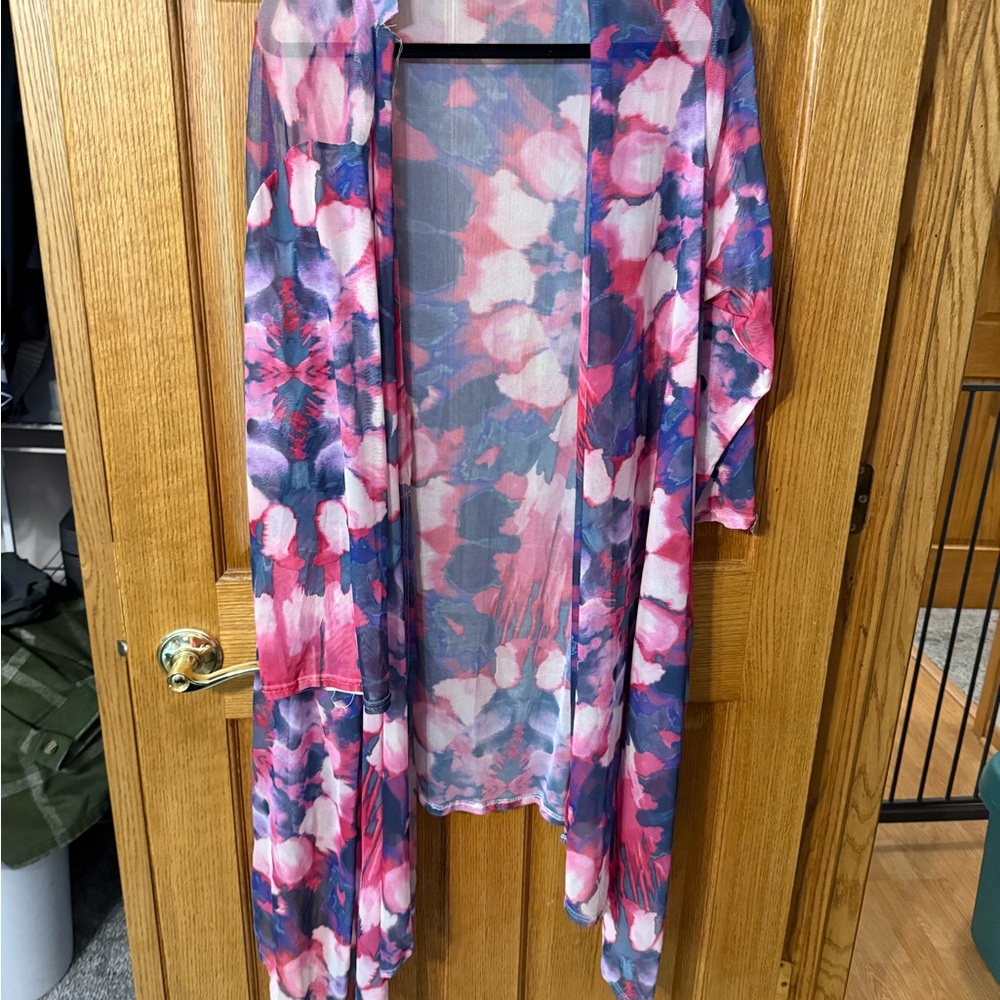 Ashley Stewart Multicolor Sheer Kimono